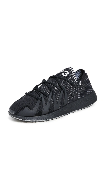 Shop Y-3 Raito Racer Sneakers In Black/black/white