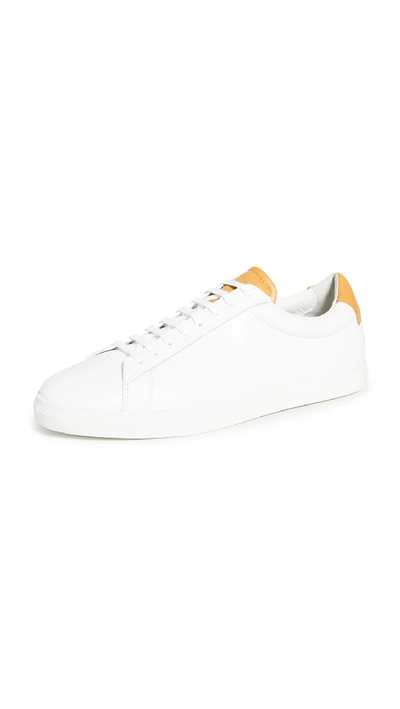 Shop Zespà Zsp4 Low Top Sneakers In White/mustard