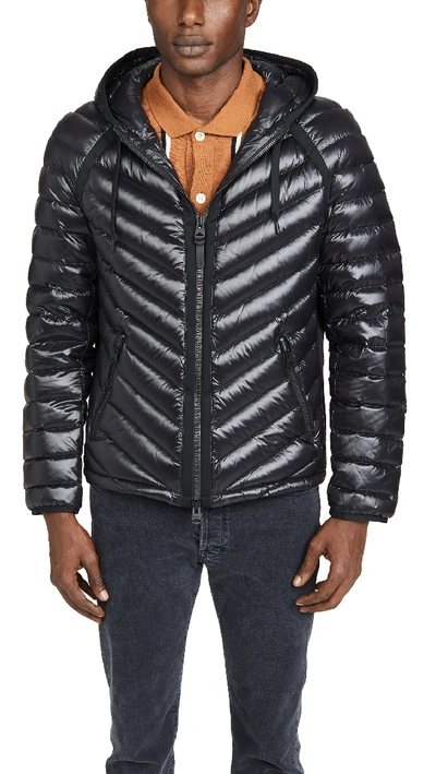 Shop Mackage Lightweight Maxim Jacket With Lustrous Finish In Black