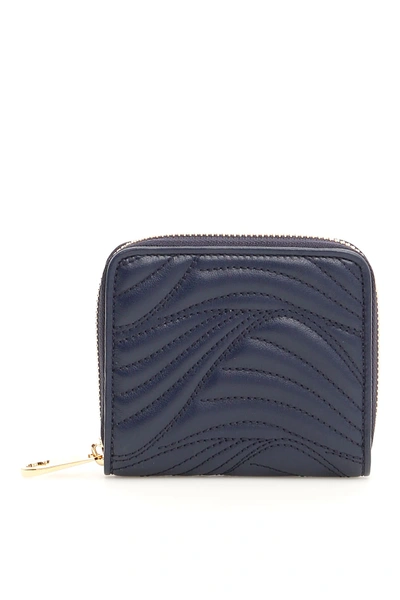 Shop Ferragamo Matelassé Zip-around Wallet In Mirto (blue)