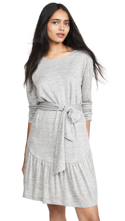 Shop Current Elliott The Crystal Long Sleeve Dress In Heather Grey