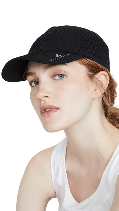 Shop Adidas By Stella Mccartney Run Cap Knit In Black/reflective Silver