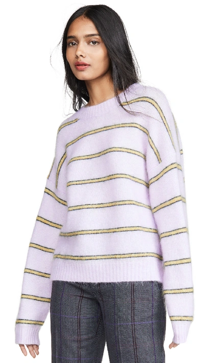 Shop Acne Studios Khira Moh Knitwear Sweater In Lilac/mustard