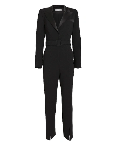 Shop Self-portrait Tailored Crepe Cigarette Jumpsuit In Black