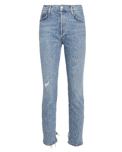 Shop Agolde Nico High-rise Skinny Jeans In Denim-lt