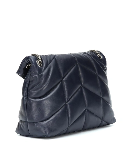 Shop Saint Laurent Loulou Puffer Medium Shoulder Bag In Blue