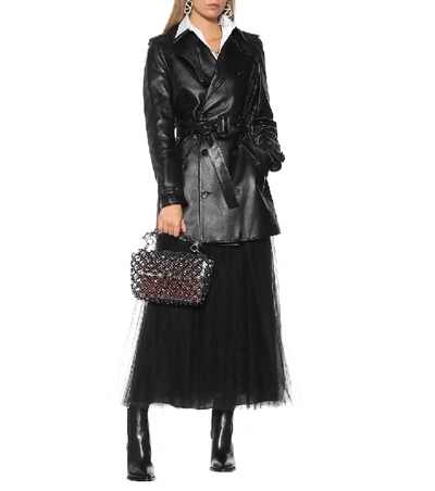 Shop Valentino Rockstud Spike Medium Shoulder Bag In Black