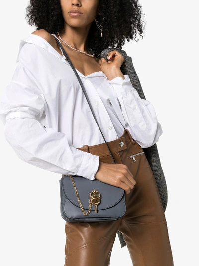 Shop Jw Anderson Grey Nano Key Leather Crossbody Bag
