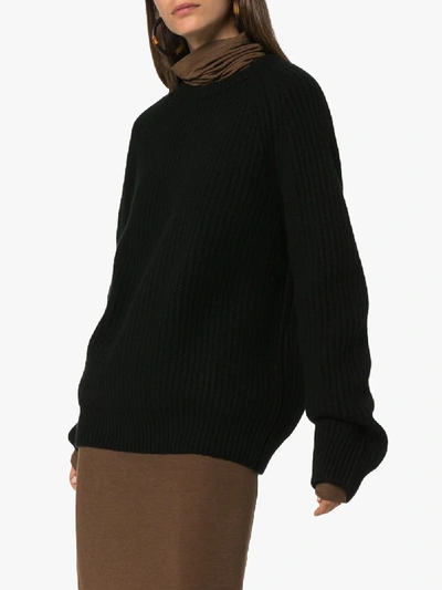 Shop Haider Ackermann Ribbed Cashmere Jumper In Black