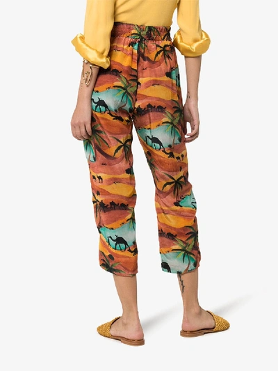 Shop Chufy Oasis Print Trousers In Orange