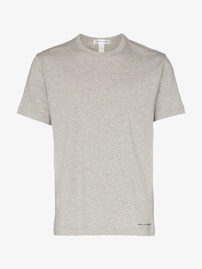 Shop Comme Des Garçons Shirt Logo Print Cotton T-shirt In Grey