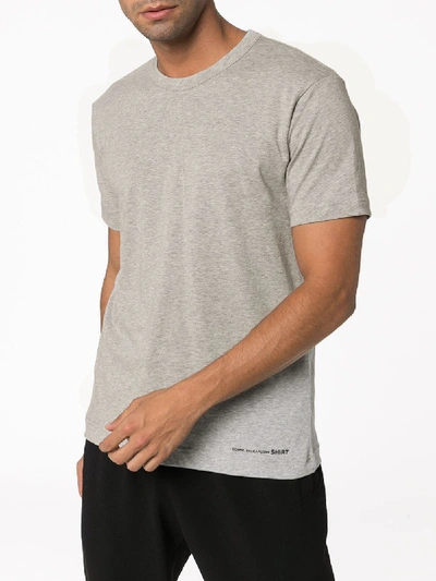 Shop Comme Des Garçons Shirt Logo Print Cotton T-shirt In Grey