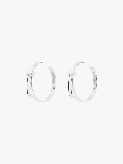 Shop Ambush Silver Tone Cable Tie Hoop Earrings