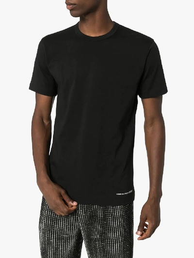 Shop Comme Des Garçons Shirt Logo Print Cotton T-shirt In Black