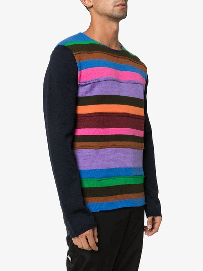 Shop Comme Des Garçons Shirt Striped Knitted Sweater In Multi