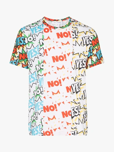 Shop Comme Des Garçons Shirt Yes No Print T-shirt In Multi