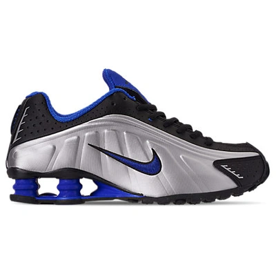 Shop Nike Men's Shox R4 Casual Shoes In Blue/black