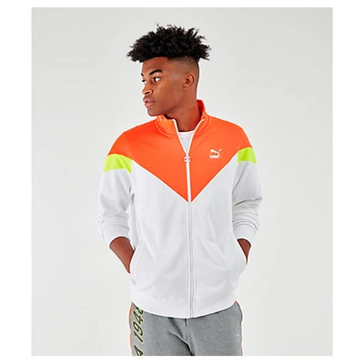 Puma Men's Iconic Mcs Track Jacket In White / Orange | ModeSens