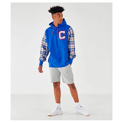 Champion Men's Plaid Hoodie In Blue | ModeSens