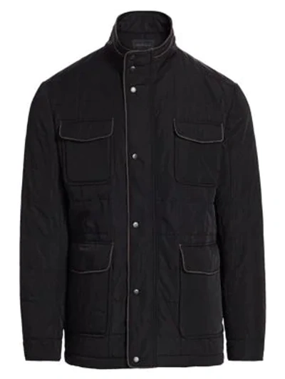 Shop Saks Fifth Avenue Men's Collection Quilted Car Coat In Black