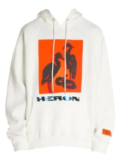 Shop Heron Preston Heron Bird Tape Hoodie In Off White