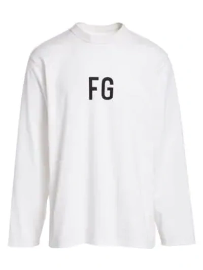 Shop Fear Of God Sixth Collection Long-sleeve Cotton Tee In White