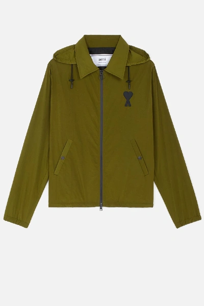 Shop Ami Alexandre Mattiussi Ami De Coeur Windbreaker In Green