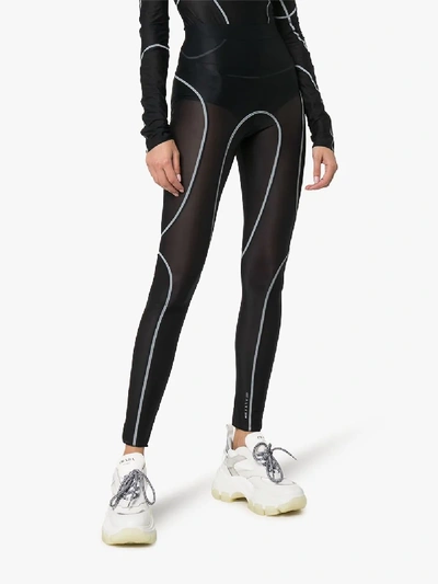 Shop Alyx 1017  9sm Reflective Trim Mesh Leggings In Black