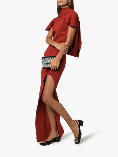 Shop Rick Owens Draped Asymmetric Gown In Red