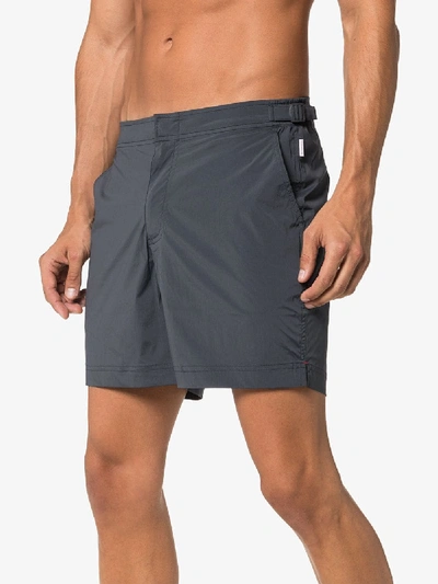 Shop Orlebar Brown Grey Bulldog Sport Swim Shorts