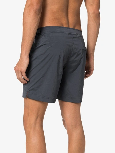 Shop Orlebar Brown 'bulldog' Badeshorts In Grey