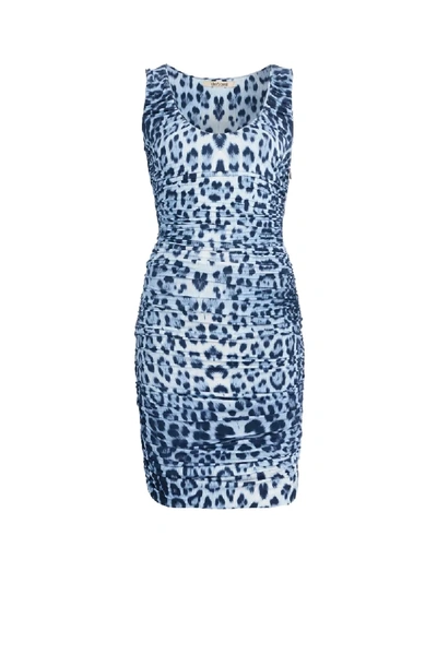 Shop Roberto Cavalli Heritage Jaguar Tank Mini Dress In Blue