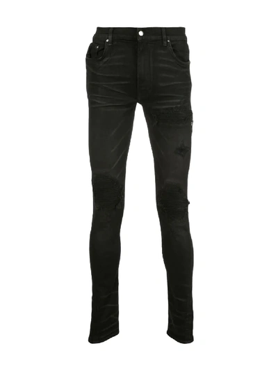 Shop Amiri Skinny Biker Jeans In Black