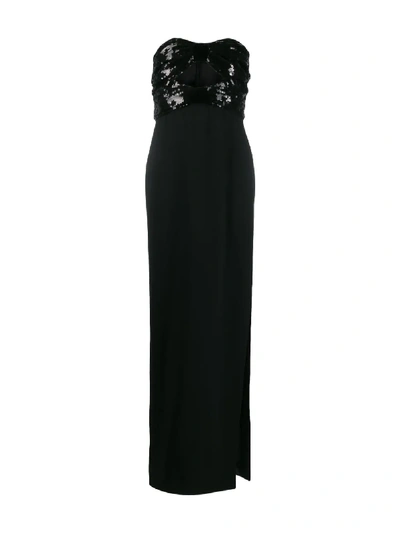Shop Saint Laurent Sequin-embellished Evening Gown In Black
