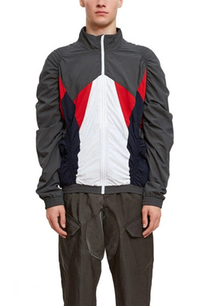 Shop Martine Rose Opening Ceremony Pannelled Ruched Track Jacket In Grey