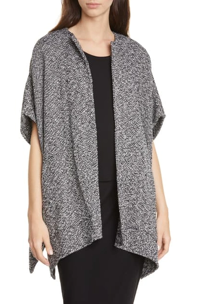 Shop Eileen Fisher Organic Cotton Poncho Jacket In Black