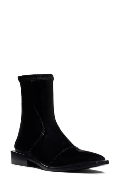 Shop Fendi Tronchetto Stretch Bootie In Black Patent