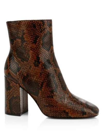 Shop Ash Jade Python-embossed Leather Ankle Boots In Cognac