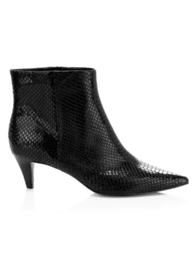 Shop Ash Cameron Python-embossed Leather Ankle Boots In Black