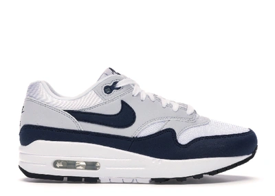 Pre-owned Nike Air Max 1 Obsidian (women's) In White/obsidian-pure Platinum