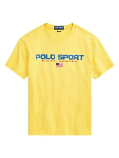Shop Polo Ralph Lauren Classic-fit Polo Sport Tee In Chrome Yellow