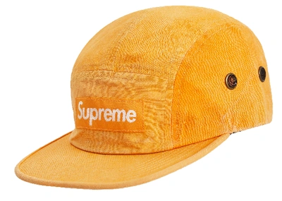 Pre-owned Supreme  Washed Linen Camp Cap Gold