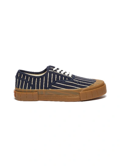 Shop Good News 'hurler 2' Pinstripe Cotton Sneakers In Blue