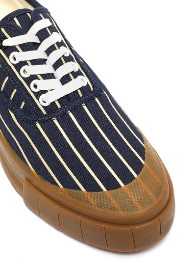 Shop Good News 'hurler 2' Pinstripe Cotton Sneakers In Blue