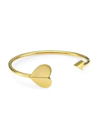 Shop Kate Spade Heritage Spade Flex Cuff Bracelet In Gold