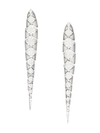 Shop Adriana Orsini Zena Rhodium-plated Sterling Silver & Cubic Zirconia Linear Drop Earrings