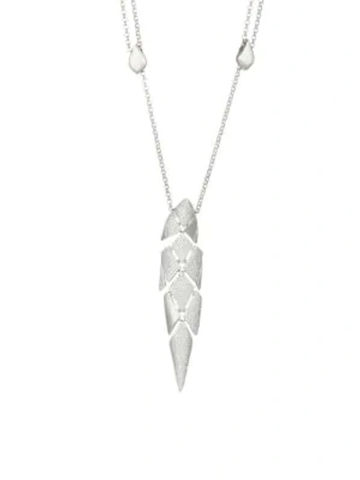 Shop Adriana Orsini Zena Rhodium-plated Sterling Silver & Cubic Zirconia Adjustable Pendant Necklace