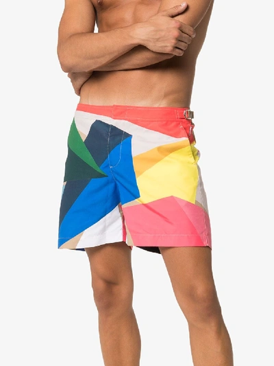 Shop Orlebar Brown Bulldog Rob Wyn Yates Prism Print Swim Shorts