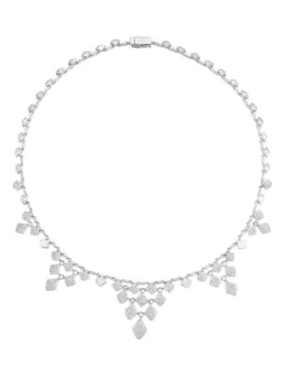 Shop Adriana Orsini Zena Plated Sterling Silver & Cubic Zirconia Necklace In Rhodium