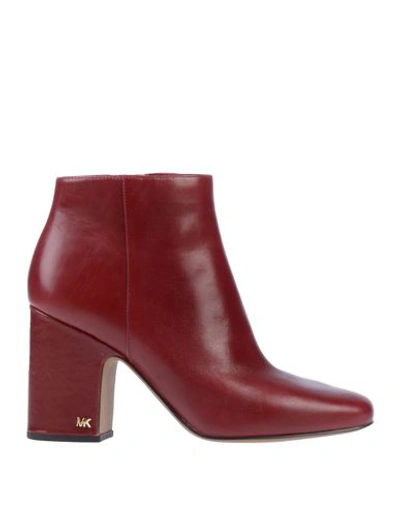 Shop Michael Michael Kors Ankle Boot In Maroon